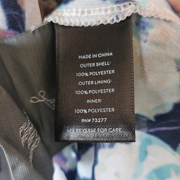 Simply Vera Vera Wang Floral Sleeveless Garden Party Dress, Blue, Size Petite XL - Picture 10 of 11